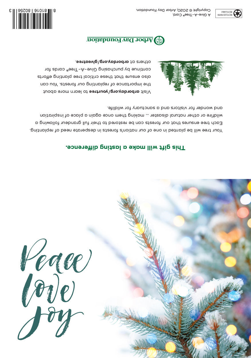 Beauty of Christmas Give-A-Tree Card. Every Cart Plants A Tree