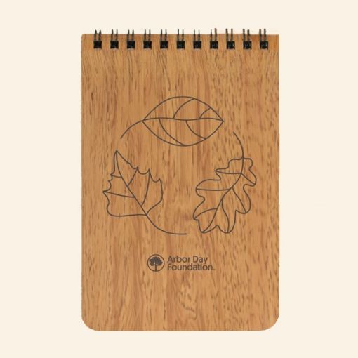 Picture of Recycled Leaves Spiral Wood Notebook