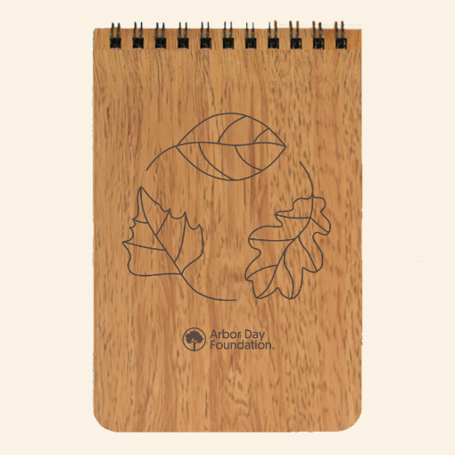 Picture of Recycled Leaves Spiral Wood Notebook